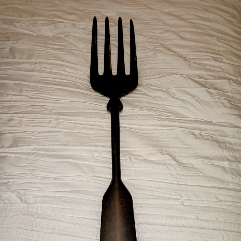 Mid Century Cast aluminum 20" wall hanging fork